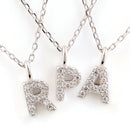 INITIAL NECKLACE WITH STERLING SILVER NECK CHAIN