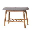 Artiss Shoe Rack Bench Storage Shelf Organisers Bamboo Grey Seat Chair