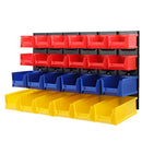 Giantz 24 Bin Wall Mounted Rack Storage Tools Steel Board Organiser Work Bench Garage