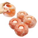 SET OF 4 HIMALAYAN SALT CANDLEHOLDERS