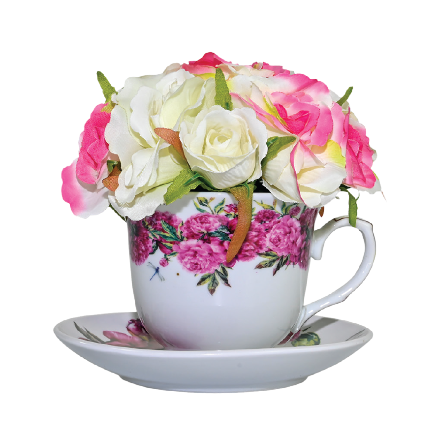 large garden cup and saucer planter LARGE TEACUP AND SAUCER PLANTER WITH FLOWERS
