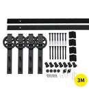 3M Antique Classic Style Double Sliding Barn Door Hardware Track Roller Kit