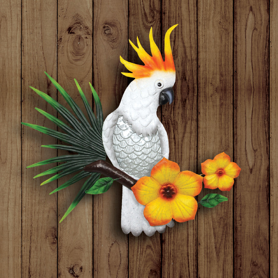 Design Toscano Citron Cockatoo Wandskulptur – 35,5 Cm, Aus Polyresin, Vollfarbig, Für Innen & Außen