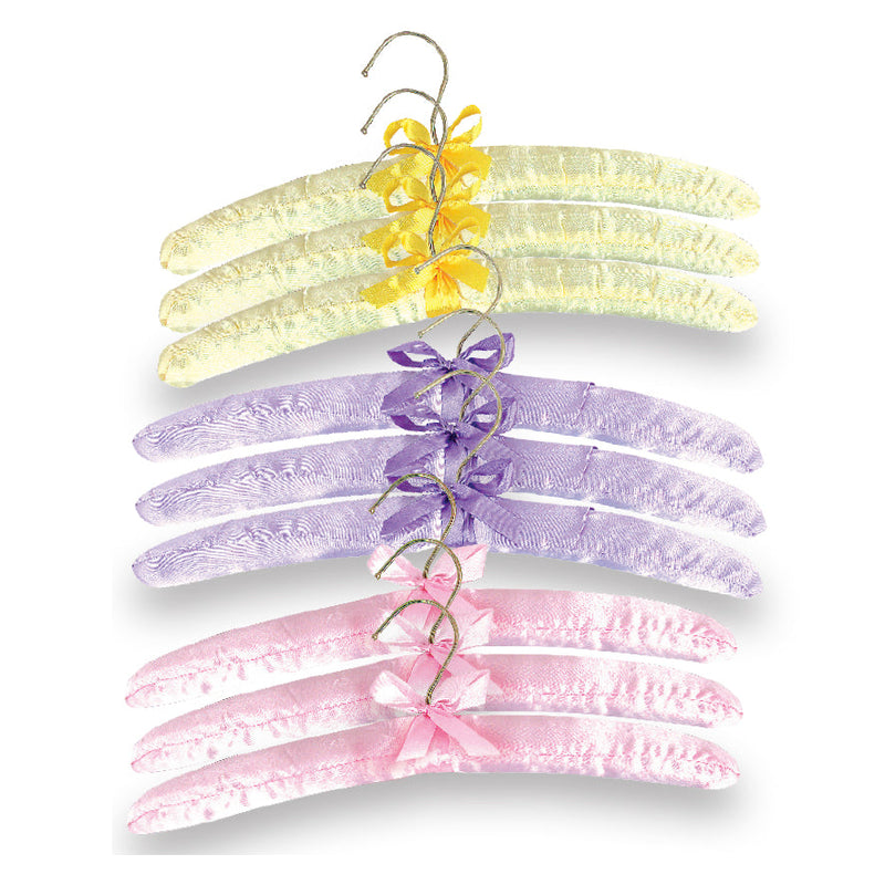 Set of 9 Satin Coat Hangers