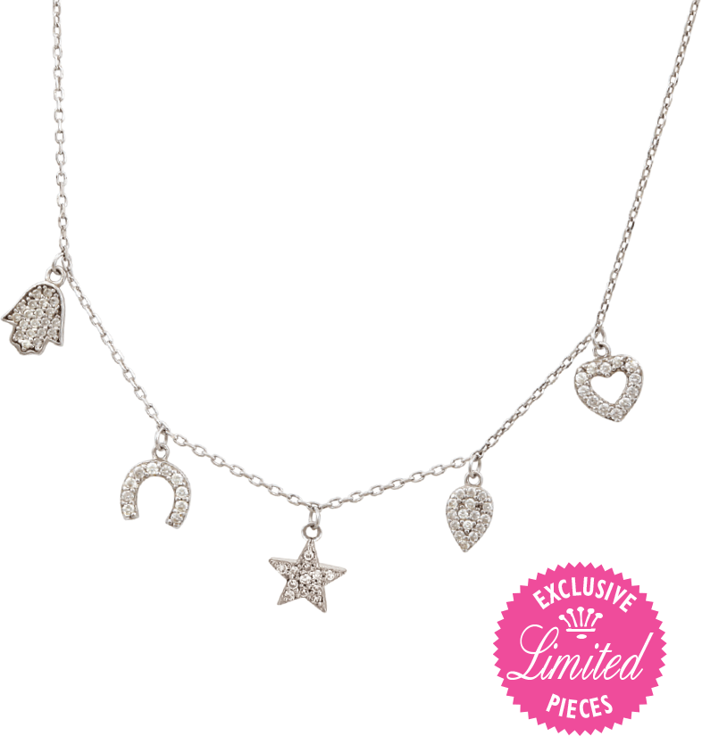 SI STERLING SILVER CHARM NECKLACE
