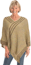 CARAMEL GLITZY KNITTED PONCHO