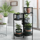 6 Tier Swivel Black Metal Plant Stand