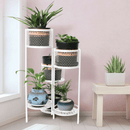 6 Tier Swivel White Metal Plant Stand
