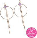 ‘Kendall’ Lilac Stone  Gold Chain Hoops