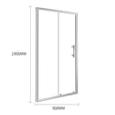 Levede Bath Shower Enclosure Screen Seal Strip Glass Shower Door 900x1900mm