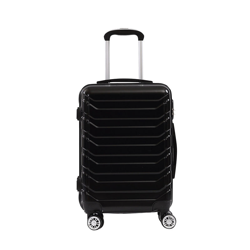 Suitcase Luggage Set 3 Piece Sets Travel Organizer Hard Cover Packing Lock Black
