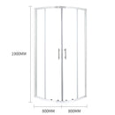 Levede Shower Screen Screens Door Seal Enclosure Glass PanelCurved800x800x1900mm