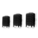 Suitcase Luggage Set 3 Piece Sets Travel Organizer Hard Cover Packing Lock Black