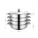 4 Tier Stainless Steel Steamer Meat Vegetable Cooking Steam Hot Pot Kitchen Tool