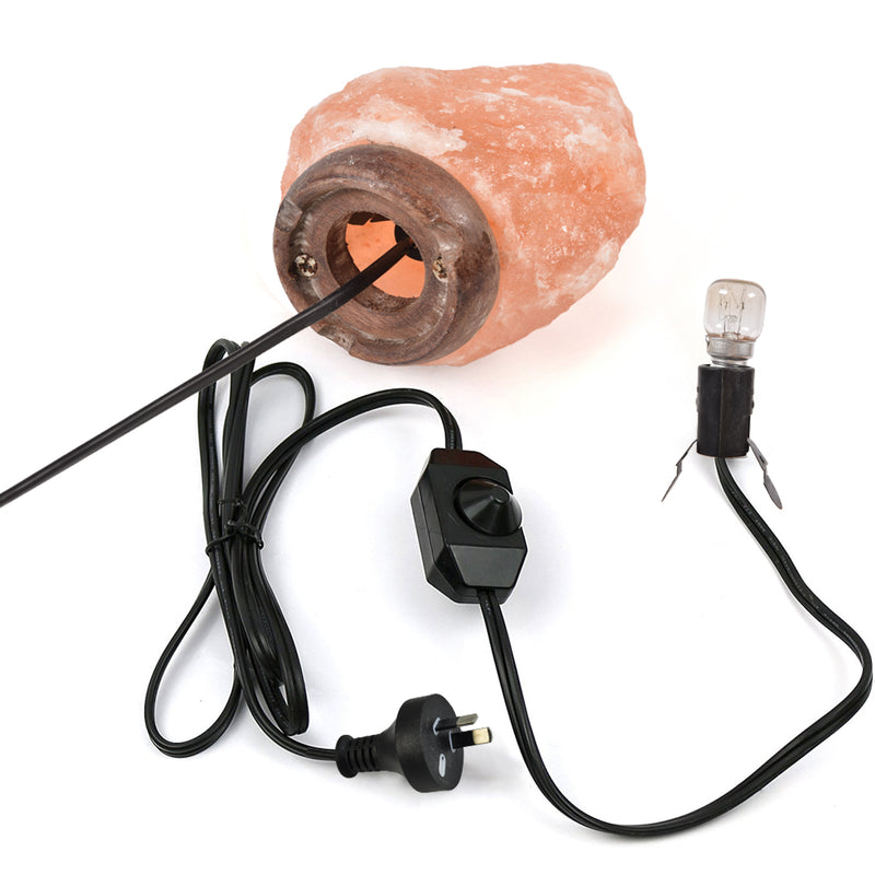 1-2 kg Himalayan Salt Lamp Rock Crystal Natural Light Dimmer Switch Cord Globes