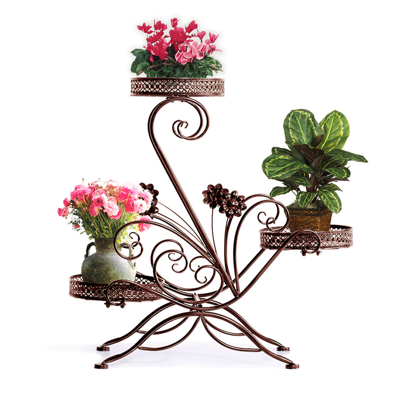 Levede Plant Stand Outdoor Indoor Metal Flower Pots Rack Corner Planter Shelf