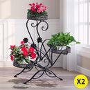 2X Plant Stand Outdoor Indoor Flower Pot Metal Corner Shelf Garden Home Decor AU