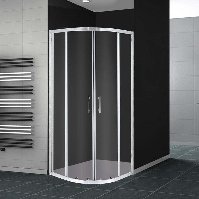 Levede Shower Screen Screens Door Seal Enclosure Glass PanelCurved800x800x1900mm