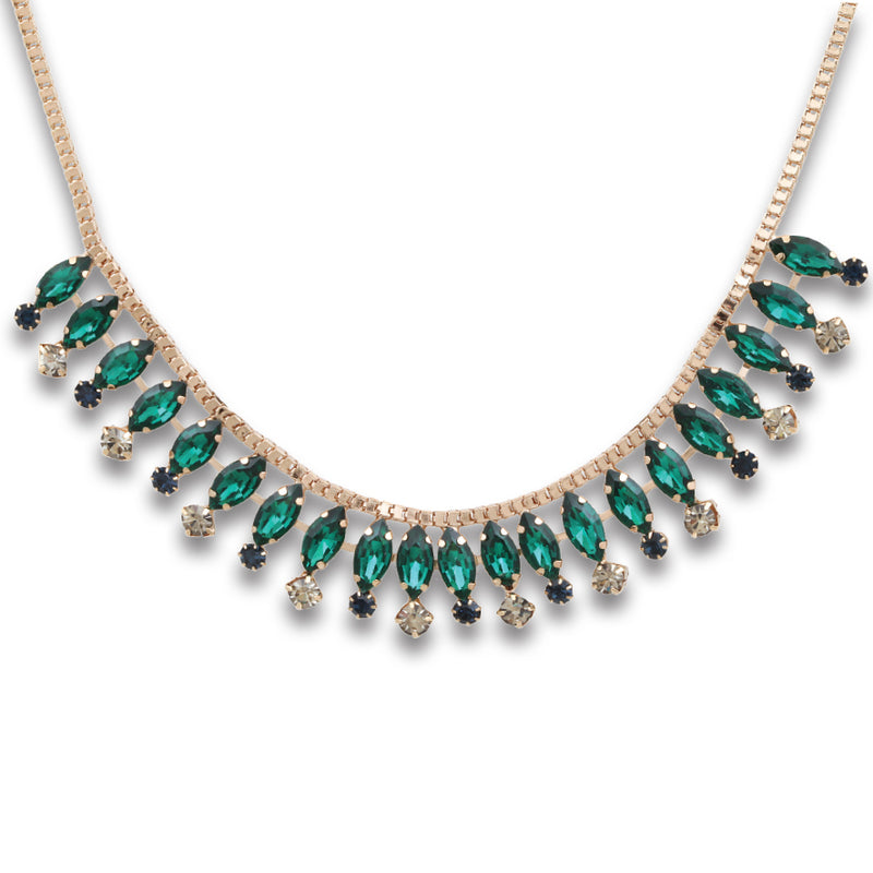 EMERALD AND CUBIC ZIRCONIA NECKLACE