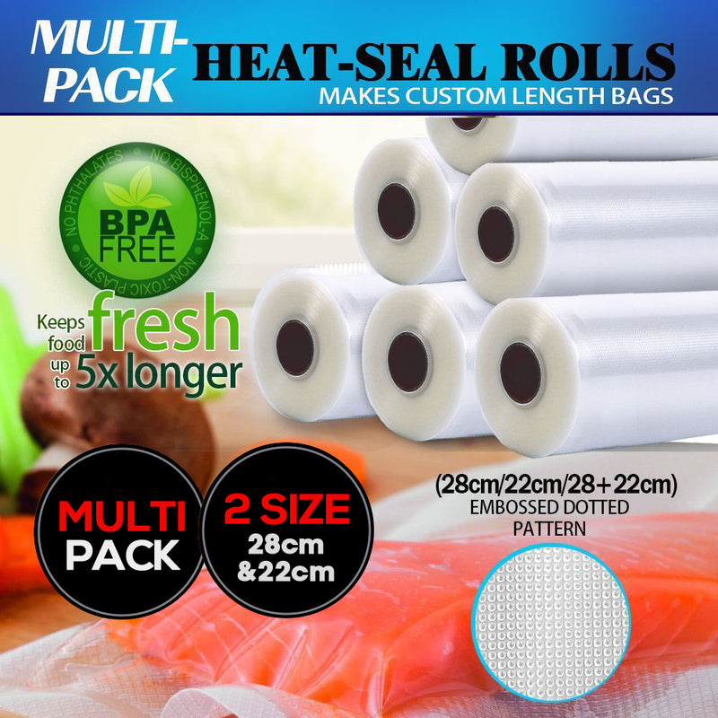 2 Rolls Vacuum Food Sealer Seal Bags Rolls Saver Storage Commercial Grade 22cm