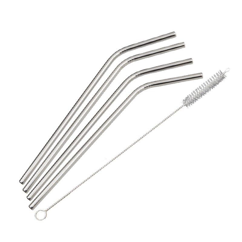 SET OF 4 STAINLESS STEEL DRINKING STRAWS