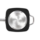 Saucepan Set Frying Pan Non Stick Deep Fry Steamer Lid Stainless Steel Handle Black