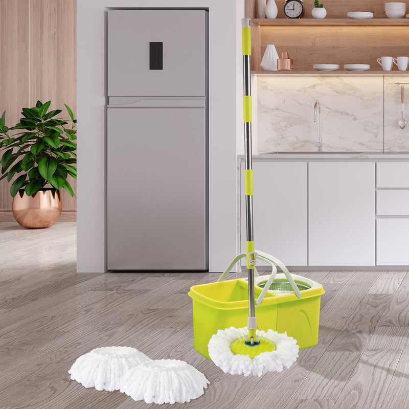 Spin Mop Bucket Set 360° Spinning Stainless Steel Rotating Wet Dry Microfiber AU