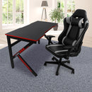Gaming Chair Desk Computer Gear Set Racing Desk Office Laptop Chair Study Home K shaped Desk Silver Chair