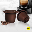 10x Refillable Reusable Coffee Filter Capsules Pods Pod for Nespresso Machine Grey