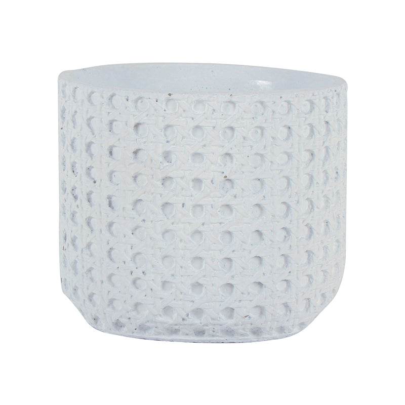 HENRY TEXTURED CEMENT POT WITH HOLE AND STOPPER 18 X 17CM