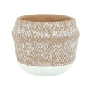 BACIA CEMENT PATTERN POT WITH HOLE AND STOPPER 25 X 22CM