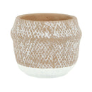 BACIA CEMENT PATTERN POT WITH HOLE AND STOPPER 15 X 13CM
