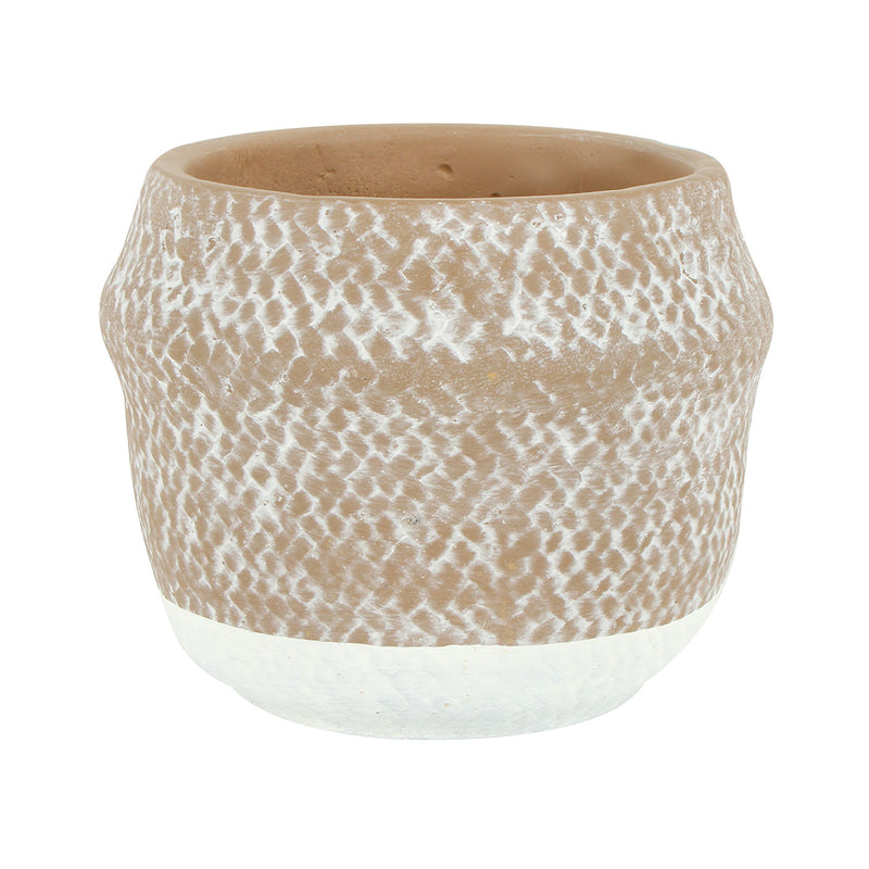 BACIA CEMENT PATTERN POT WITH HOLE AND STOPPER 15 X 13CM