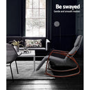 Bentwood Rocking Armchair Wooden Adjustable Footrest Lounge Recliner Charcoal