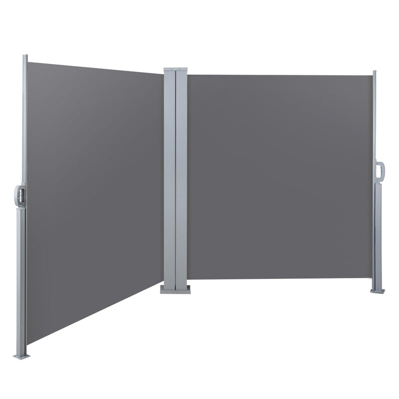 2MX6M Retractable Double Side Awning Privacy Screen Shade Grey