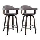 Artiss 2x Bar Stools Wooden Swivel Bar Stool Kitchen Dining Chair Wood Grey