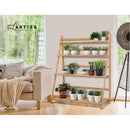Artiss Bamboo Wooden Shelf Plant Stand Folding Ladder Storage Indoor Outdoor
