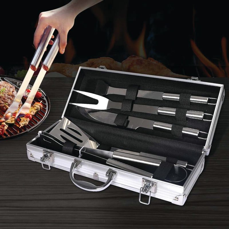 5 Piece BBQ Tool Set With Case