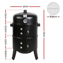 Outdoor BBQ Grill Smoker Portable Charcoal Roaster 3in1 Thermometer