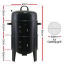 Outdoor BBQ Grill Smoker Portable Charcoal Roaster 3in1 Thermometer