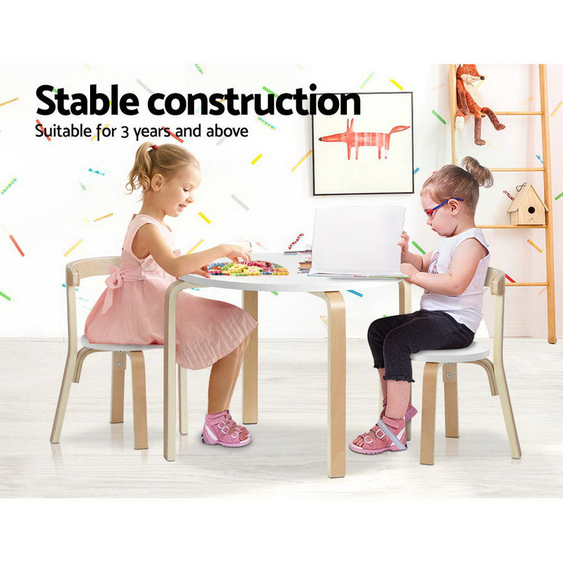 Keezi 3PCS Set Kids Activity Table and Chairs Toy Play Desk Children Furniture