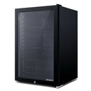 Devanti 115L Bar Fridge Glass Door w/Light Built-in Lock - Black
