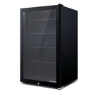 Devanti 98L Bar Fridge Glass Door w/Light Built-in Lock - Black