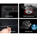 Devanti 98L Bar Fridge Glass Door w/Light Built-in Lock - Black