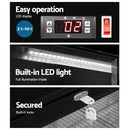 Devanti 198L Bar Fridge 2 Glass Door Commercial Fridges w/Light w/Lock