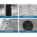 Devanti 198L Bar Fridge 2 Glass Door Commercial Fridges w/Light w/Lock