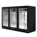 Devanti 320L Bar Fridge 2 Glass Door Commercial Fridges w/Light w/Lock