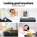 Artiss Upholstered 2 Drawers Bedside Table (Black Leather)