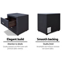 Artiss Upholstered 2 Drawers Bedside Table (Charcoal Fabric)