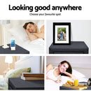 Artiss Upholstered 2 Drawers Bedside Table (Charcoal Fabric)